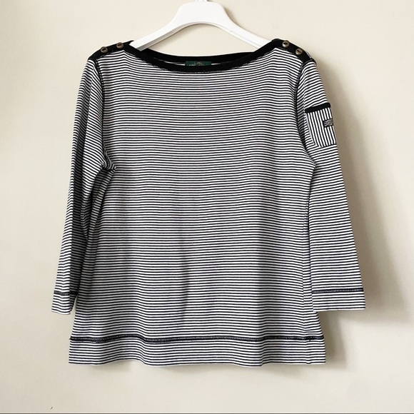 Lauren Ralph Lauren Nautical Tee Long Sleeves L - Picture 8 of 8